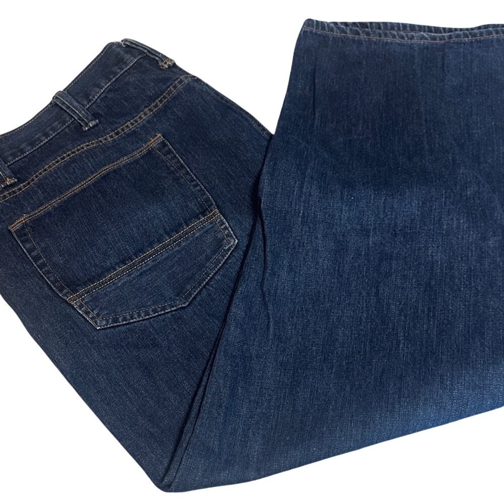 Foundry Supply Co Mens Dark Wash Relaxed Fit Straight Leg Jeans 46x28 Blue Denim